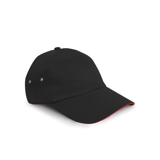 Czapka Niski Profil Bawelniana 5 panelowa RH72 - Black & Red