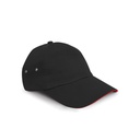 Czapka Niski Profil Bawelniana 5 panelowa RH72 - Black & Red