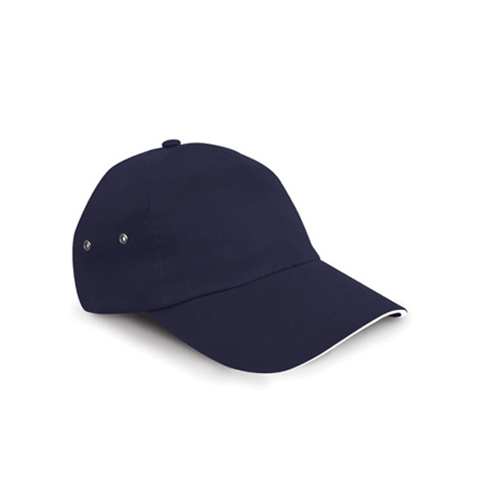 Czapka Niski Profil Bawelniana 5 panelowa RH72 - Navy & White