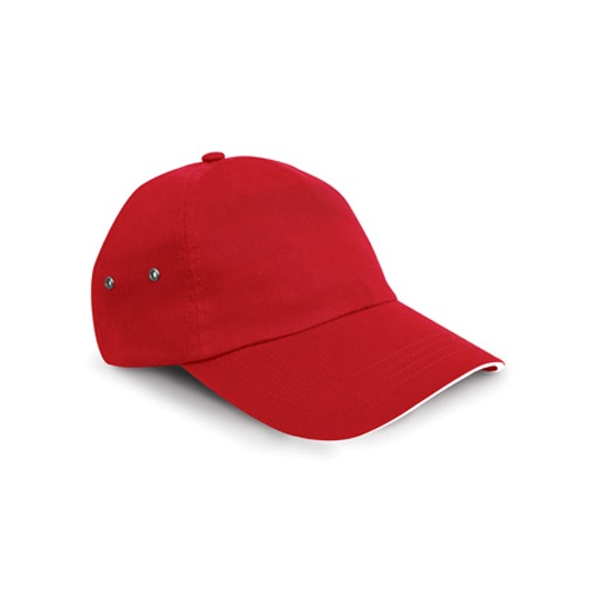 Czapka Niski Profil Bawelniana 5 panelowa RH72 - Red & White