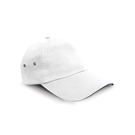 Czapka Niski Profil Bawelniana 5 panelowa RH72 - White & Navy