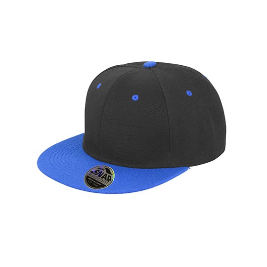 Czapka 6-panelowa Poliakrylowy Twill Snapback RH82 - Black & Azure