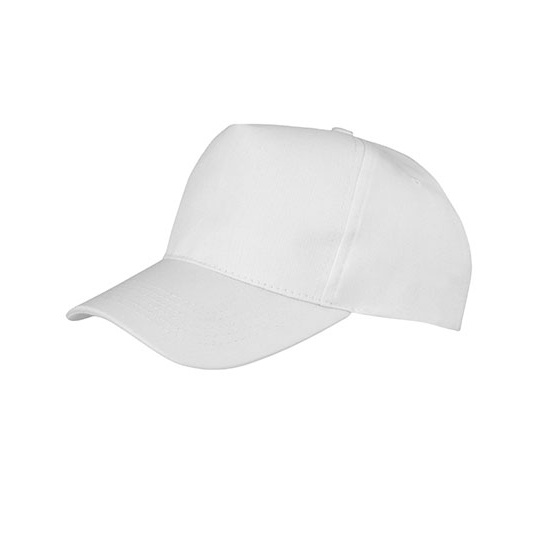 Czapka 5 panelowa Poliestrowo bawelniana RH84 - White
