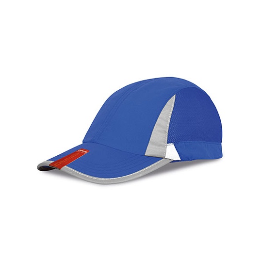 Czapka Sportowa Poliester Odblaskowa RH86 - Royal & White