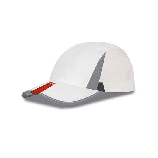 Czapka Sportowa Poliester Odblaskowa RH86 - White & Black