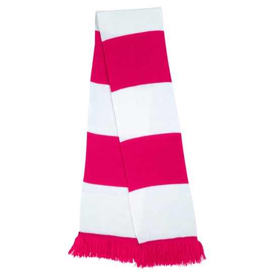 Szalik Fredzlowy Dzianinowy RT146X - Fuchsia & White