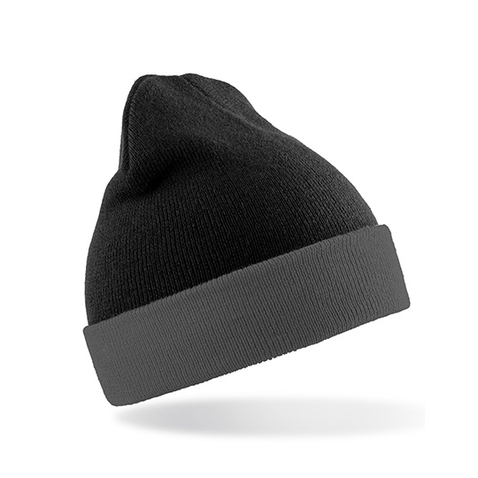 Czapka Klasyczna Recykling Akryl RT930 - Black & Grey