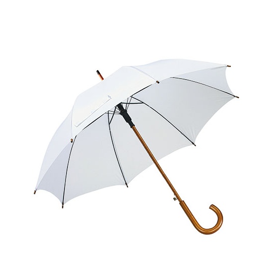 Parasol Automatyczny Nylon 190T Drewniana Raczka SC31 - White
