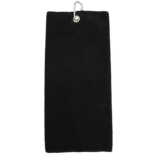Recznik Golfowy Mikrofibra z Nitem i Haczykiem TC19 - Black