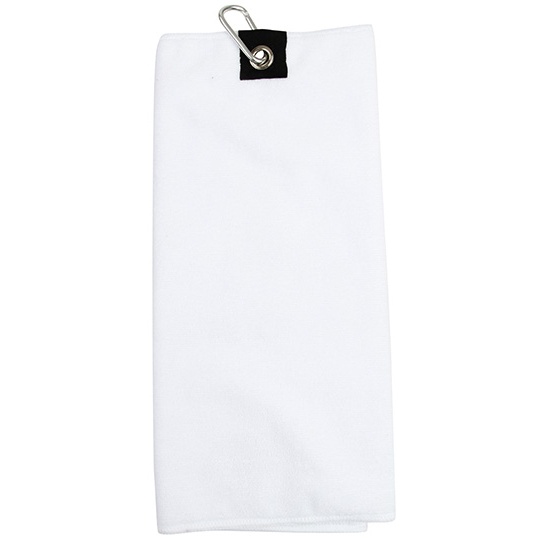 Recznik Golfowy Mikrofibra z Nitem i Haczykiem TC19 - White