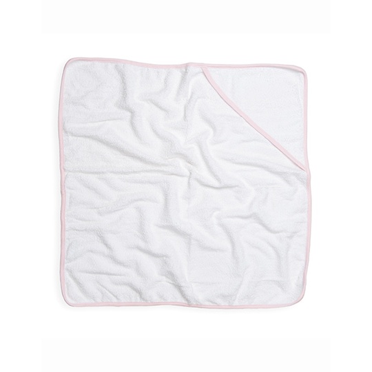 Recznik Niemowlecy z Kapturem Frota Bawelniana TC36 - White & Pink