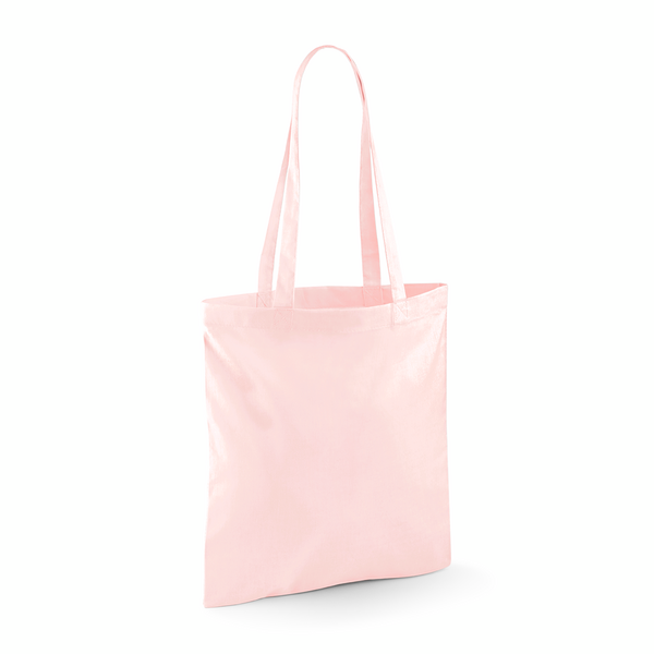 Torba na ramie bawelniana dlugie uchwyty WM101 - Pastel Pink