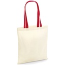 Torba Bawelniana Kontrastowe Uchwyty WM101C - Natural & Classic Red