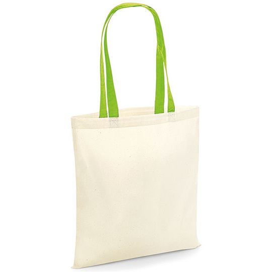 Torba Bawelniana Kontrastowe Uchwyty WM101C - Natural & Lime Green