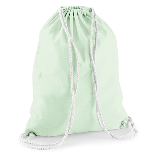 Worek na Sznurkach Bawelniany WM110 - Pastel Mint & White