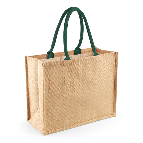 Torba Jutowa Laminowana WM407 - Natural & Forest Green