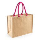 Torba Jutowa Laminowana WM407 - Natural & Fuchsia