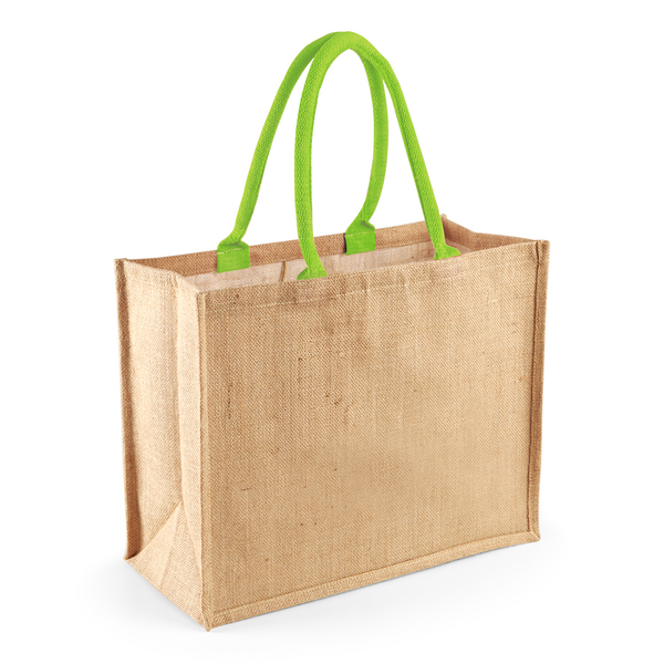 Torba Jutowa Laminowana WM407 - Natural & Lime Green