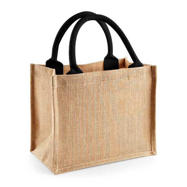 Torba Prezentowa Mini Juta Laminowana WM412 - Natural & Black