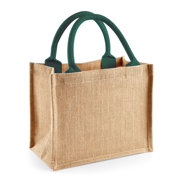 Torba Prezentowa Mini Juta Laminowana WM412 - Natural & Forest Green