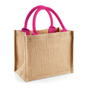 Torba Prezentowa Mini Juta Laminowana WM412 - Natural & Fuchsia