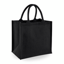 Torba Midi Jutowa Laminowana WM413 - Black & Black