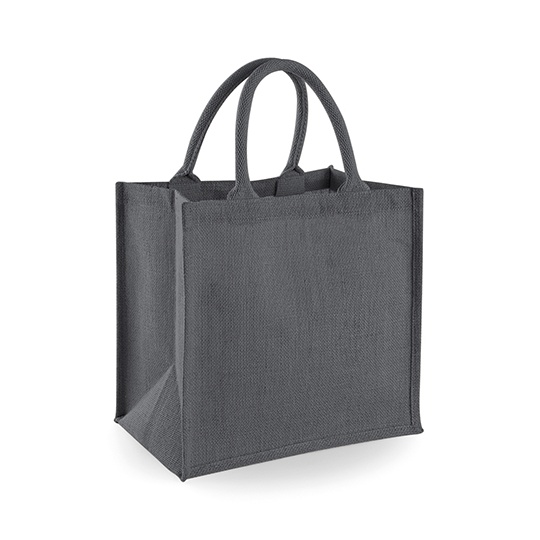 Torba Midi Jutowa Laminowana WM413 - Graphite Grey & Graphite Grey
