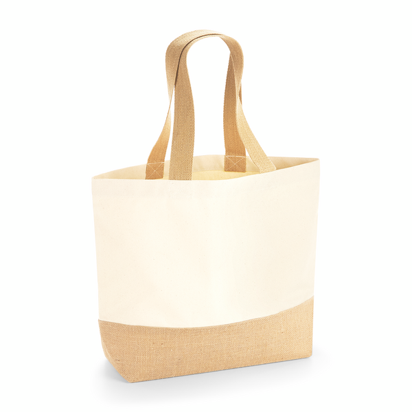 Torba plocienna z jutowym spodem WM451 - Natural