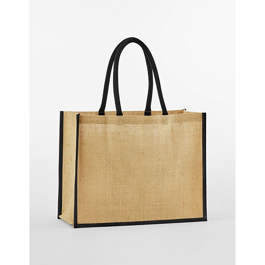 Torba jutowa z bawełnianymi uchwytami WM470 - Natural & Black