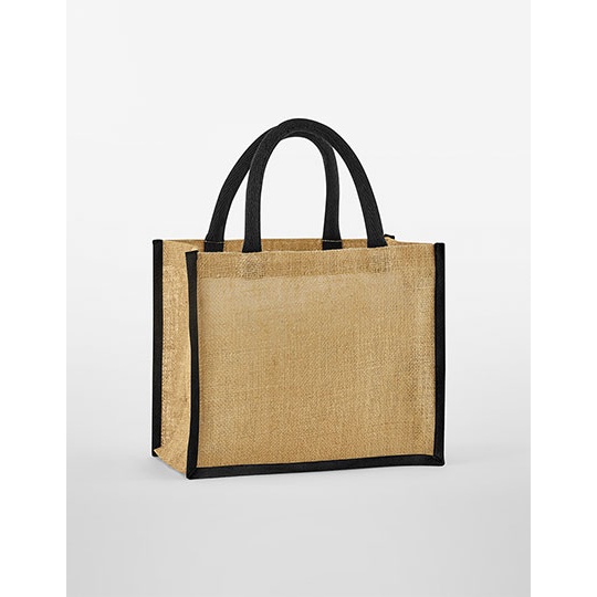 Torba Midi Juta Bawelniane Uchwyty WM473 - Natural & Black