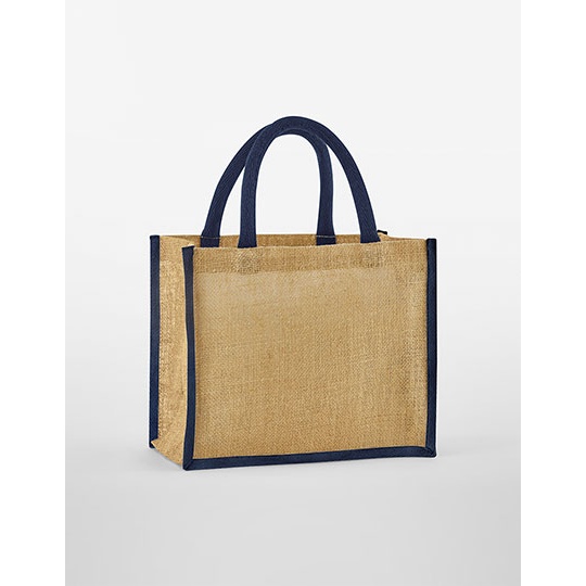 Torba Midi Juta Bawelniane Uchwyty WM473 - Natural & Navy