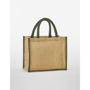 Torba Midi Juta Bawelniane Uchwyty WM473 - Natural & Olive Green