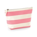 Torba Kosmetyczka Bawełniana Płócienna w Paski WM684 - Natural & Pink