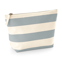 Torba Kosmetyczka Bawelniana Plocienna w Paski WM684 - Natural & Grey