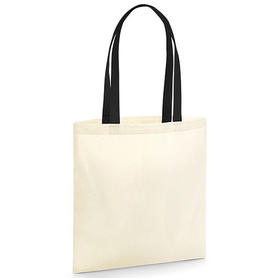 Torba bawełniana z kontrastowymi uchwytami WM801C - Natural & Black