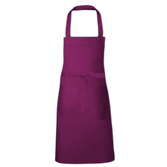 Fartuch bawełniany z kieszenią X1012 - Bordeaux