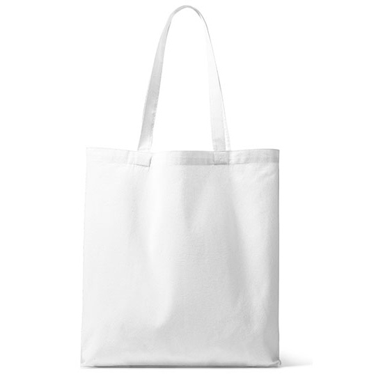 Torba plocienna z dlugimi uchwytami X1438 - White