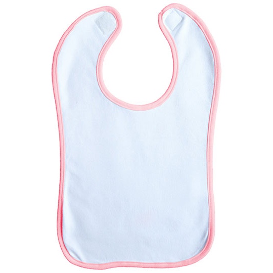 Sliniak Dzieciecy Bawelniany Interlock X951N - White & Babypink