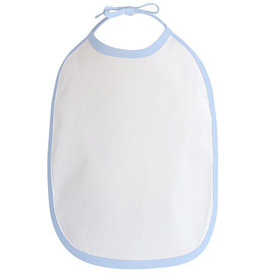 Śliniak Dziecięcy Wiązany Poliester Bawełna X952 - White & Babyblue