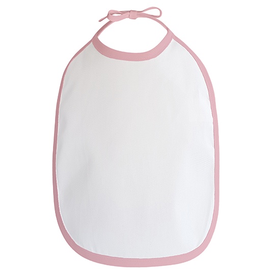 Śliniak dziecięcy wiązany X952 - White & Babypink