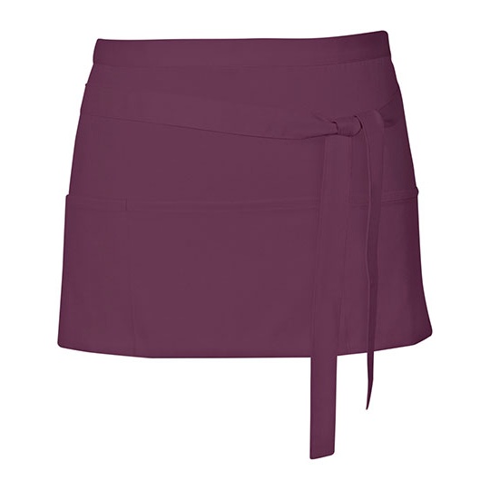 Fartuch kelnerski z kieszeniami X983 - Aubergine (ca. Pantone 5115)