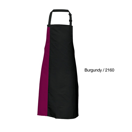 Fartuch kuchenny z regulacją i kieszeniami X988 - Black & Burgundy
