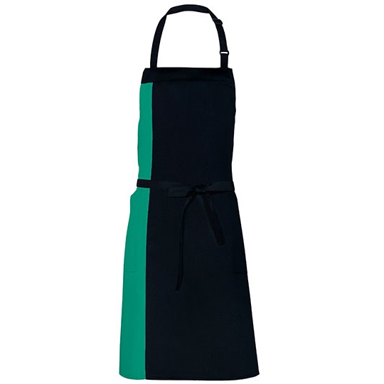 Fartuch Standardowy Dekatyzowany Splot Diagonalny X988 - Black & Emerald (ca. Pantone 341)