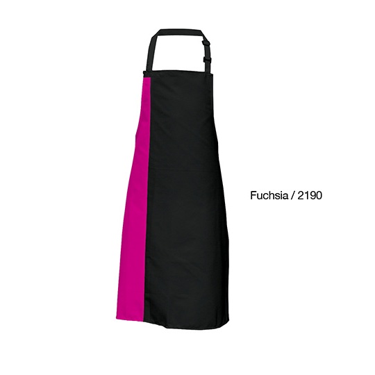 Fartuch kuchenny z regulacją i kieszeniami X988 - Black & Fuchsia
