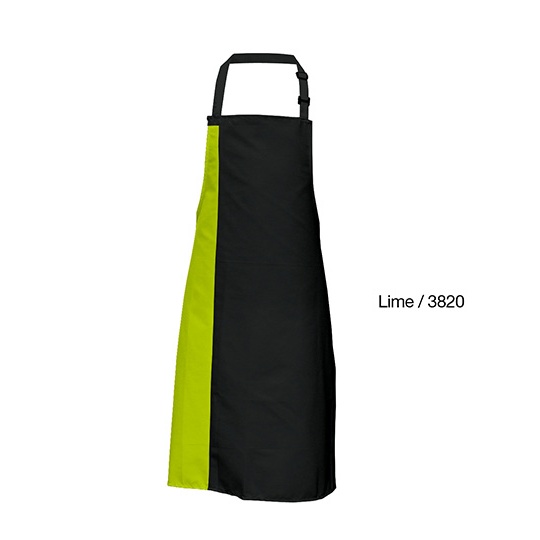 Fartuch Standardowy Dekatyzowany Splot Diagonalny X988 - Black & Lime (ca. Pantone 382)