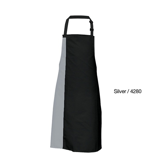 Fartuch Standardowy Dekatyzowany Splot Diagonalny X988 - Black & Pale Grey (Silver) (ca. Pantone 428)