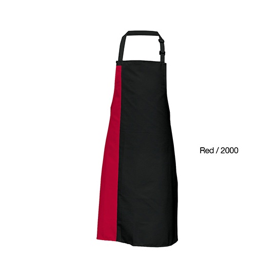 Fartuch Standardowy Dekatyzowany Splot Diagonalny X988 - Black & Red (ca. Pantone 200)