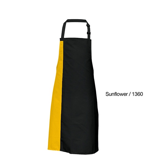 Fartuch kuchenny X988 - Black & Sunflower (ca. Pantone 136c)