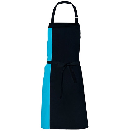 Fartuch Standardowy Dekatyzowany Splot Diagonalny X988 - Black & Turquoise (ca. Pantone 312)