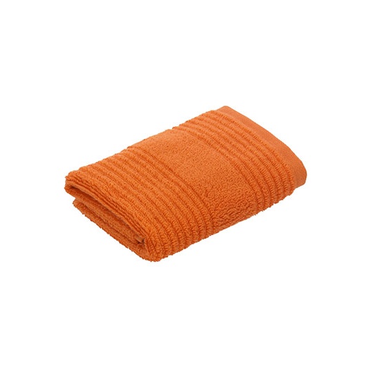 Ręcznik do twarzy w paski bawełniany XF360S - Electric Orange